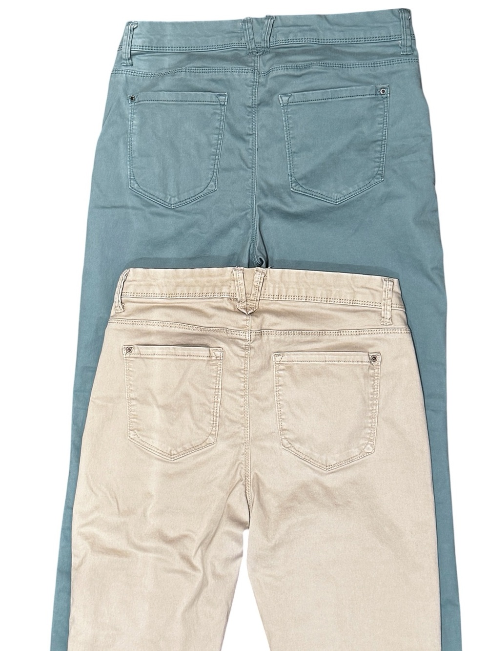 2 pair CURVE APPEAL Jeggings in Mint and Beige/Khaki Slim Stretch Pants, 8/29 - Picture 5 of 15